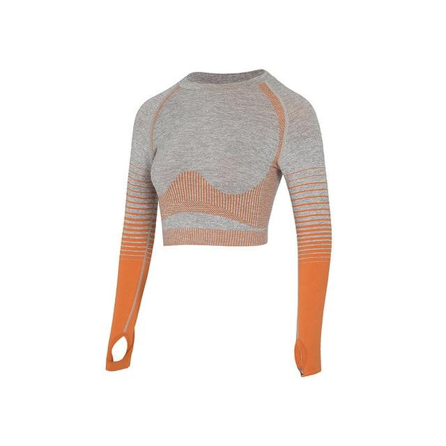 Women's Seamless Yoga Set - Long Sleeve Gym Top
