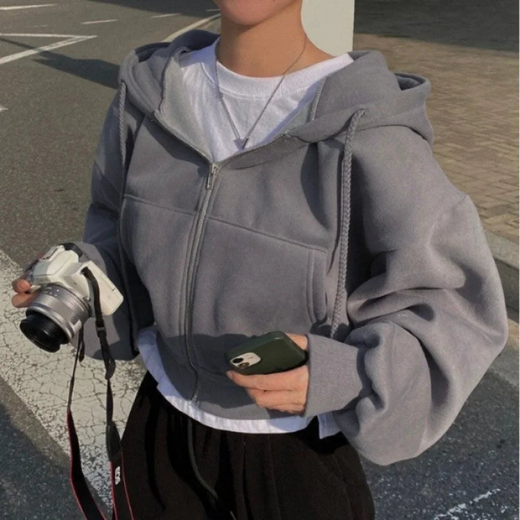 Womens Fleece Lined Cropped Slim Jacket