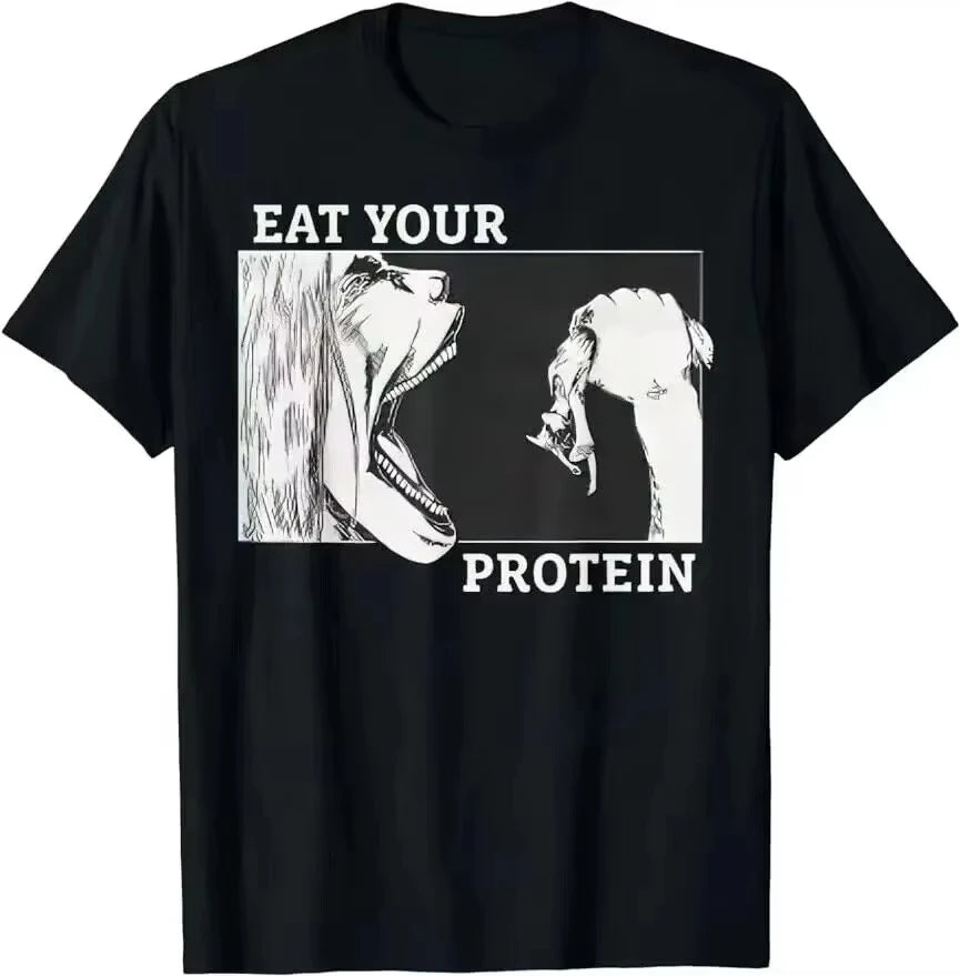 Attack on Titan Eat Your Protein Anime Gym Pump Bodybuilding Fitness