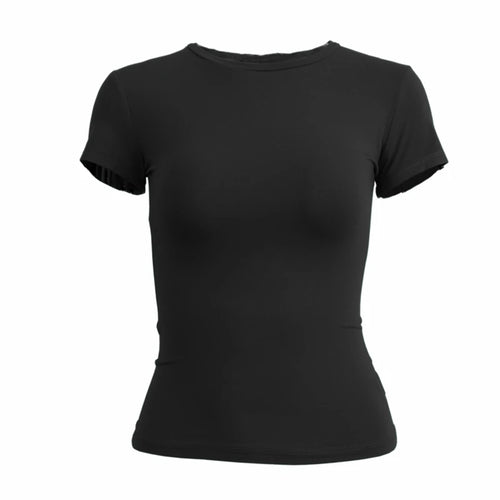 Woman Clothing Short Sleeve T-shirt Slim Fit Tops