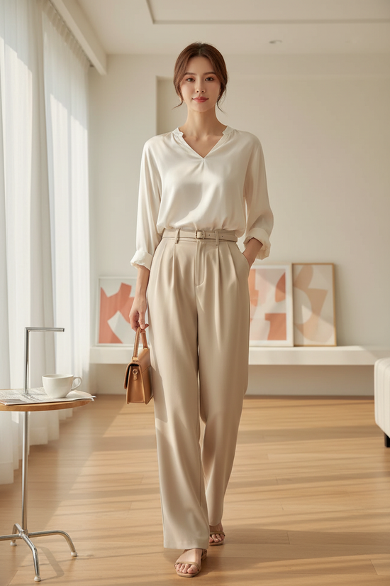 Modelo con Pantalón Soft Flow